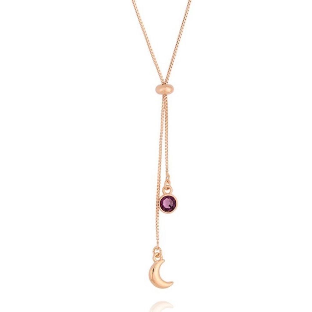 MYSTIC PULL TIE NECKLACE IRIS + ROSÉ GOLD PLATED